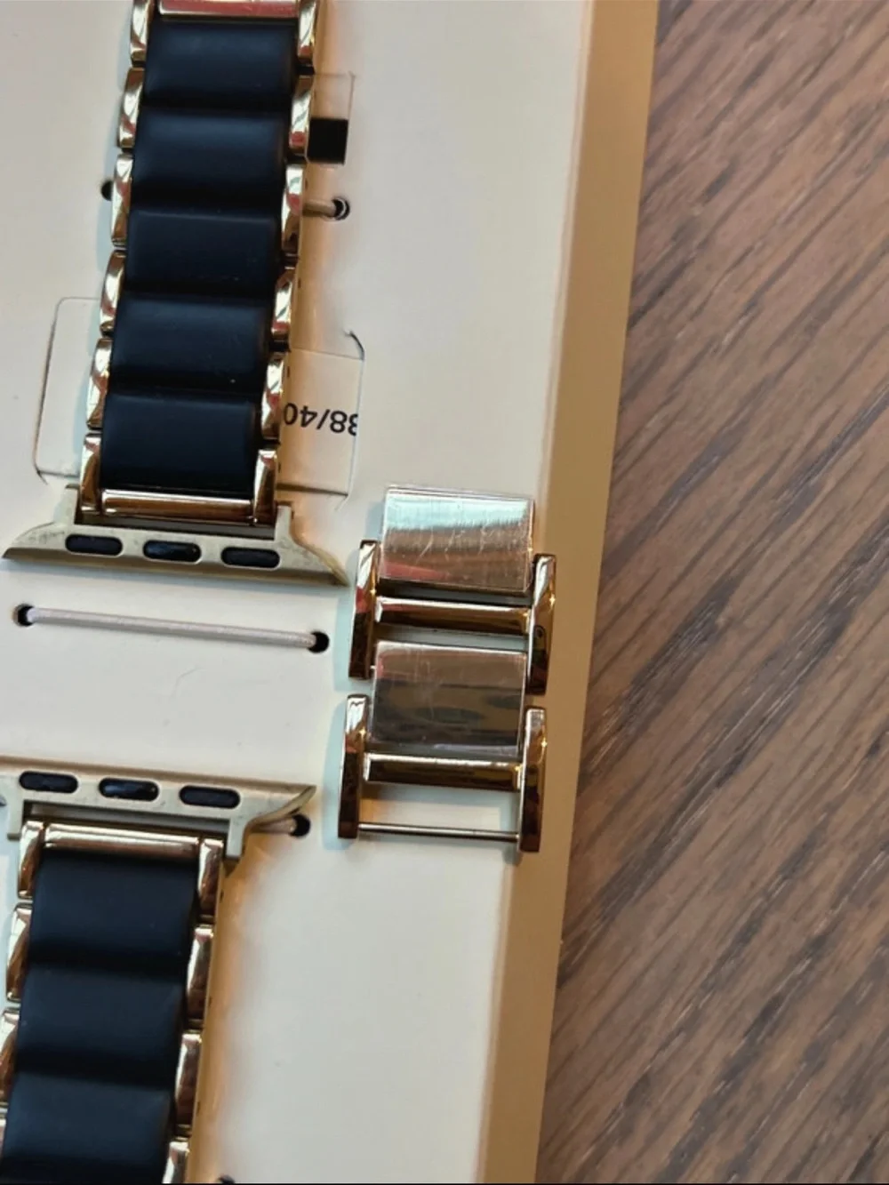 Anne Klein Black Silicone and Gold tone Link Watch Band